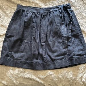 J. Crew dark grey linen faux wrap skirt, 14